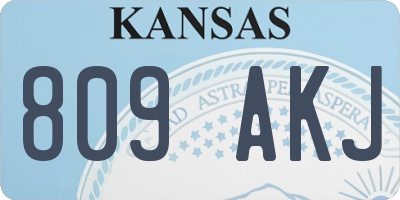 KS license plate 809AKJ