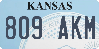 KS license plate 809AKM