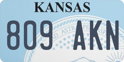 KS license plate 809AKN