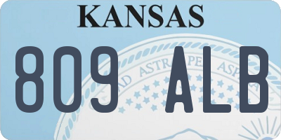 KS license plate 809ALB