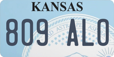 KS license plate 809ALO