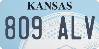 KS license plate 809ALV