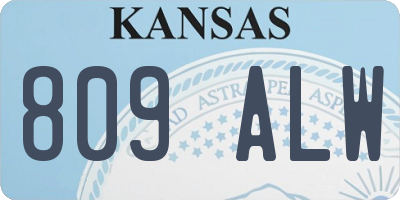 KS license plate 809ALW