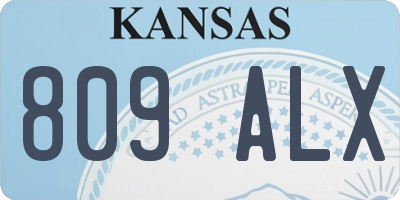 KS license plate 809ALX