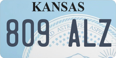 KS license plate 809ALZ