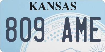 KS license plate 809AME