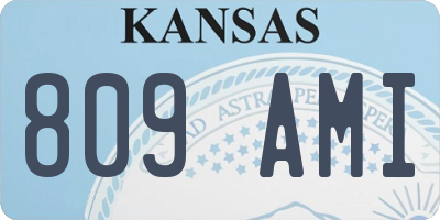 KS license plate 809AMI