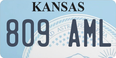 KS license plate 809AML