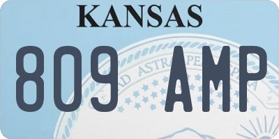 KS license plate 809AMP
