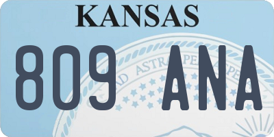 KS license plate 809ANA