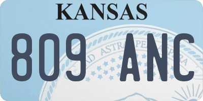 KS license plate 809ANC