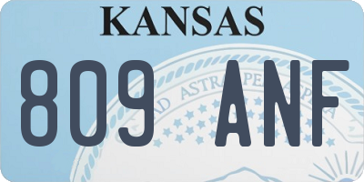 KS license plate 809ANF
