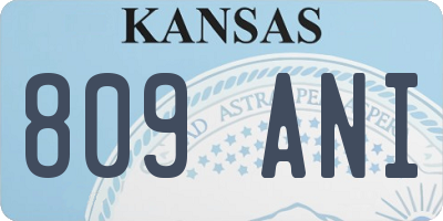 KS license plate 809ANI