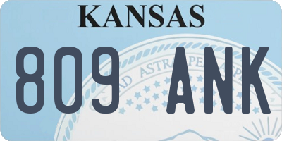 KS license plate 809ANK