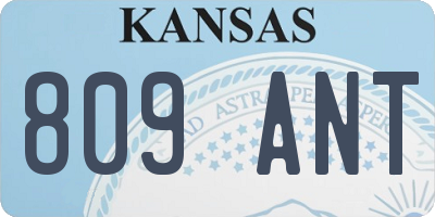 KS license plate 809ANT