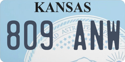 KS license plate 809ANW