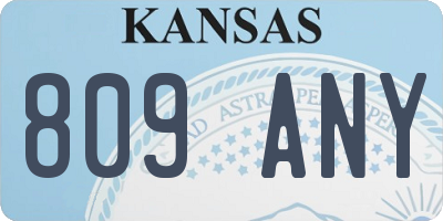 KS license plate 809ANY