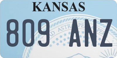 KS license plate 809ANZ