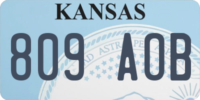 KS license plate 809AOB