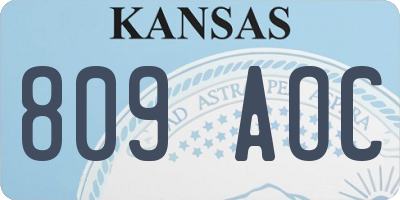 KS license plate 809AOC