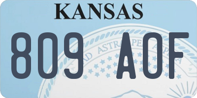 KS license plate 809AOF