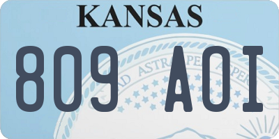 KS license plate 809AOI