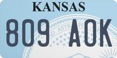 KS license plate 809AOK