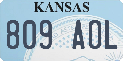 KS license plate 809AOL