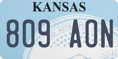 KS license plate 809AON