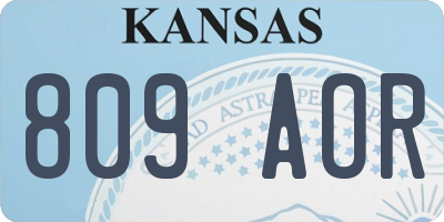 KS license plate 809AOR