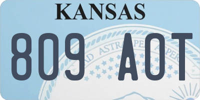 KS license plate 809AOT