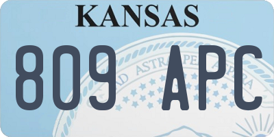 KS license plate 809APC