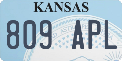 KS license plate 809APL
