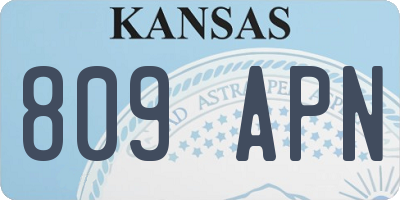 KS license plate 809APN