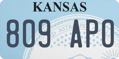 KS license plate 809APO