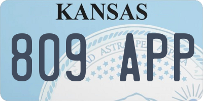 KS license plate 809APP