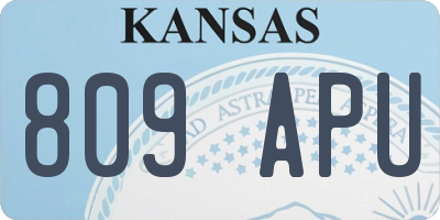 KS license plate 809APU