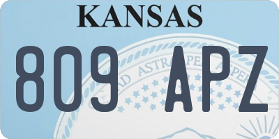 KS license plate 809APZ