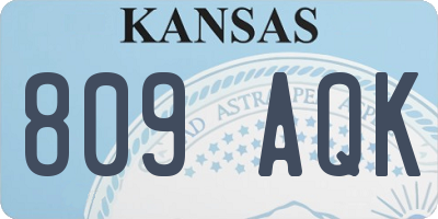 KS license plate 809AQK