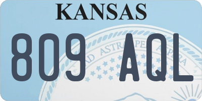 KS license plate 809AQL