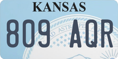 KS license plate 809AQR