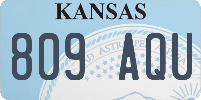 KS license plate 809AQU