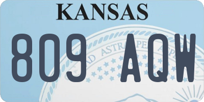 KS license plate 809AQW