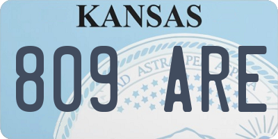 KS license plate 809ARE