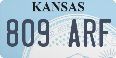 KS license plate 809ARF