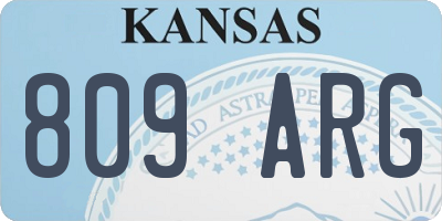 KS license plate 809ARG