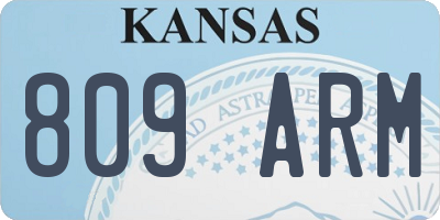 KS license plate 809ARM