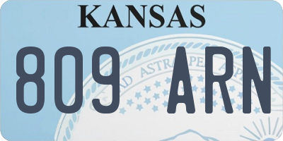 KS license plate 809ARN
