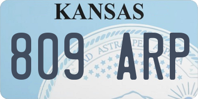 KS license plate 809ARP