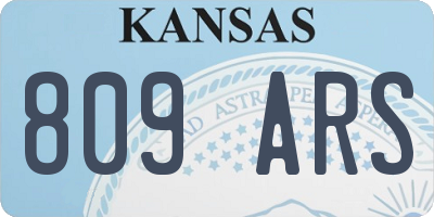 KS license plate 809ARS